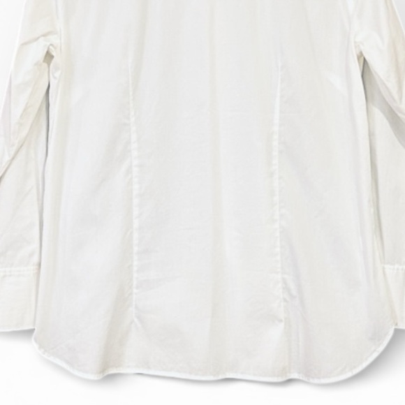 Ann Taylor Cotton Crisp White Long Sleeve Collared Button Down Top Size Large - Picture 6 of 8